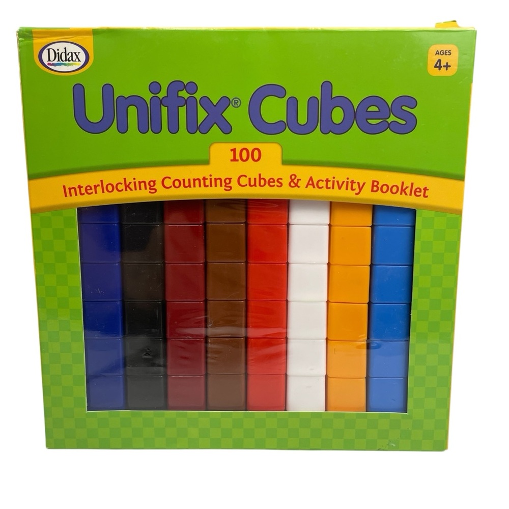 Didax Unifix Cubes 100 Interlocking Math Counting Cubes & Activity Booklet